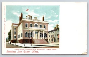 Saludos de postal desde Salem, MA Custom House, letra escarlata de Hawthorne - Imagen 1 de 2