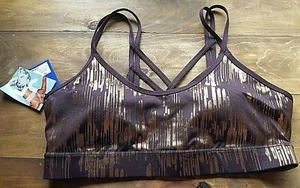 Joy Lab Reggiseno Sportivo Donna Taglia XS, Supporto Med, Cioccolato/Oro - Foto 1 di 3