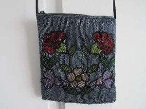 Sweet MILLICENT FINE HANDBAGS Beaded Flower Purse Long Strap - Picture 1 of 6