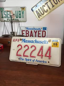 Massachusetts Nummernschild Great # 22244 Arlington Virginia Postleitzahl - Bild 1 von 8