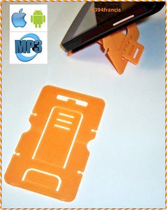 Carte Pliable Support pour GSM Smart Phone MP3 Card Stand ORANGE - Photo 1/3