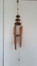 Vintage? Handmade Hanging Bamboo Wind Chime 4 Tubes  16" Length Pre-owned