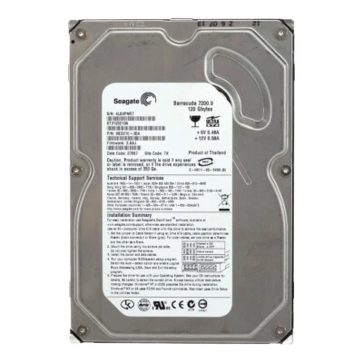 Hard Drive Seagate Barracuda 7200.9 ST3120213A 120GB 7.2K 2MB ATA 3.5' - Image 1 of 3