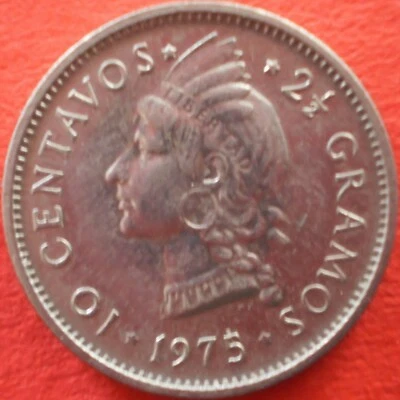 DOMINICAN REPUBLIC 10 CENTAVOS 1975 Dominicana Dominikanische Dominicaine Dom Rp - Image 1 of 2
