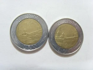 1983 85 Italien 500 Lira 2 Münzen 26 mm zweifarbiges Metall 52497 - Bild 1 von 5