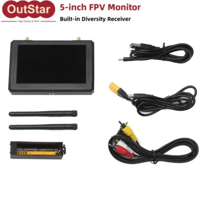 SKYZONE M5F 5-inch FPV Monitor Low Delay Screen DVR Recording Built-in Receiver - Image 1 of 4