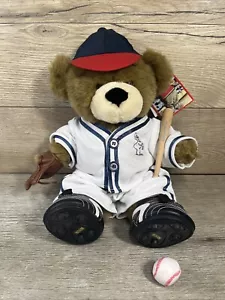 Build-A-Bear Teddy Plush Baseball Player Outfit Stuffed Animal Toy Glove Bat BAB - Picture 1 of 13