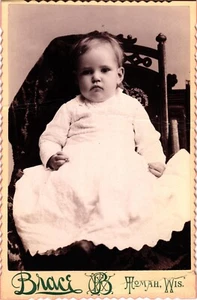 Antique Victorian Cabinet Studio photo - Baby girl - Brace Studio WI - Picture 1 of 2
