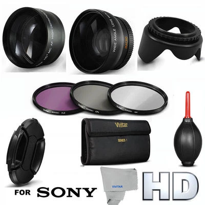  37MM FISHEYE MACRO LENS + 2.2 TELEPHOTO ZOOM LENS + 3 FILTERS FOR SONY HDR-CX45 - Image 1 of 4