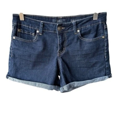 Jessica Simpson Shorts Forever Low Rise Dark Wash Blue Denim Stretch Boho Sz 28 - Image 1 of 4