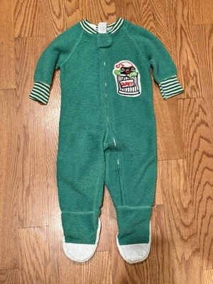 Pijama para dormir vintage Sesame Street JCPenney Oscar The Grouch polar 12-18 meses Foto 1 de 4