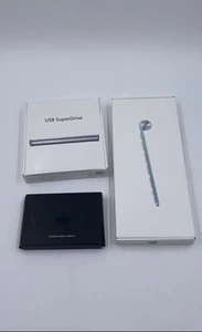 Apple Silver MC184LL/B USB SuperDrive & Wireless Keyboard w/ Adapter - Picture 1 of 6