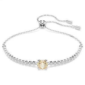 Swarovski Matrix Tennis Bracelet Mixed Cuts, Yellow, Rhodium Plated 5690694 - Picture 1 of 5