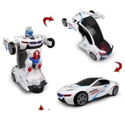 2-in-1 Transforming Robot Car for Kids, Bump & Go Action, 3D Lights & music UK - Image 1 of 4