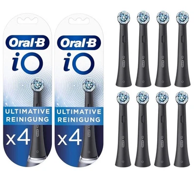 Oral-B iO Black Ultimative Reinigung Aufsteckbürsten 8 Stück Zahnbürstenaufsatz - Bild 1 von 2