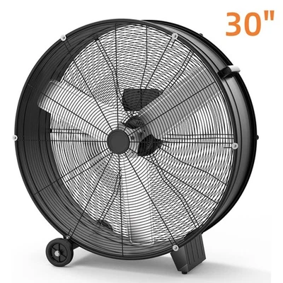 Ventilador de tambor industrial comercial de alta velocidad de 30 pulgadas ventilador de piso ajustable de 3 velocidades Foto 1 de 4