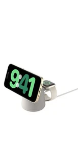 Belkin Wireless Charging Dock 2-in-1 MagSafe 15W Fast Charge Stand Free Shipping - Picture 1 of 6
