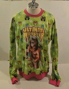 WWE Ultimate Warrior Ugly Sweater Light Up Holiday Sweatshirt Size 2XL - Picture 1 of 3