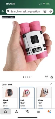 Compact Binoculars for Bird Watching, Hiking, Camping, Fishing Pink - Brand New - Image 1 of 4