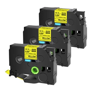 3PK HS-641 Tubo termoretraibile Hse-641 nastro etichetta adatto per Brother PT-D400 PT-D450 - Foto 1 di 10