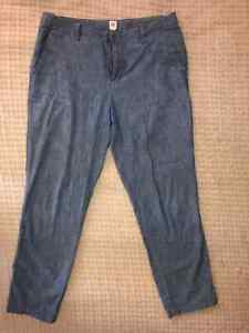GAP Women's Girlfriend Blue Khaki Chambray Size 8 Cotton Ankle  Pants