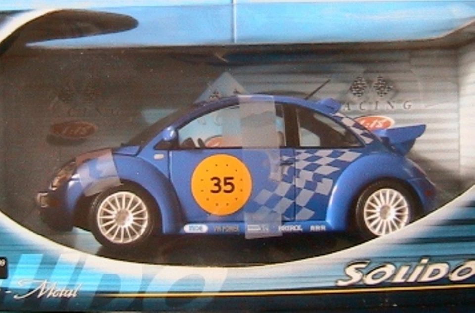 VW VOLKSWAGEN NEW BEETLE #35 1999 SOLIDO 9093 1/18 BLU BLAU COCCINELLA METALLO - Immagine 1 di 1