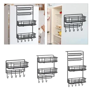 Refrigerator Side Shelf Spice Rack Hanging Organizer Large Capacity Over Door - Picture 1 of 18