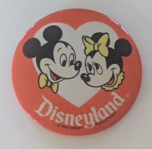 Vintage Disneyland Mickey & Minnie Mouse Herz Pin Zurück Knopf 3,5" - Bild 1 von 2