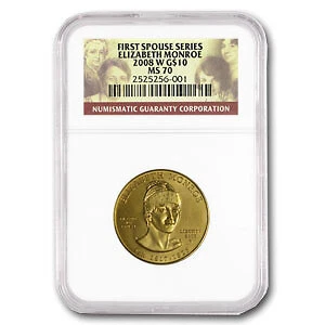 2008-W 1/2 oz Gold Elizabeth Monroe MS-70 NGC - SKU#53940 Cover