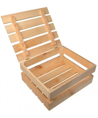 Wooden Crate With Lid - Storage Box for apples and other storage 35 x 30 x 15 cm - Image 1 of 3