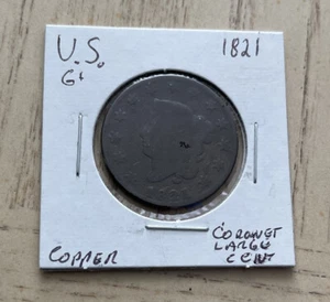 1821 USA- Large Cent          #B403 - Picture 1 of 2