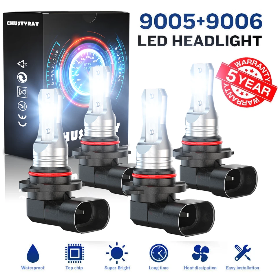 Fit 2000-2017 Freightliner Columbia Truck LED Headlight High Low Bulbs Kit 6000K - Image 1 of 4