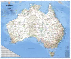 (LAMINATED) MAP OF AUSTRALIA POSTER LARGE DETAILED (75x63cm) PICTURE PRINT NEW - Picture 1 of 1