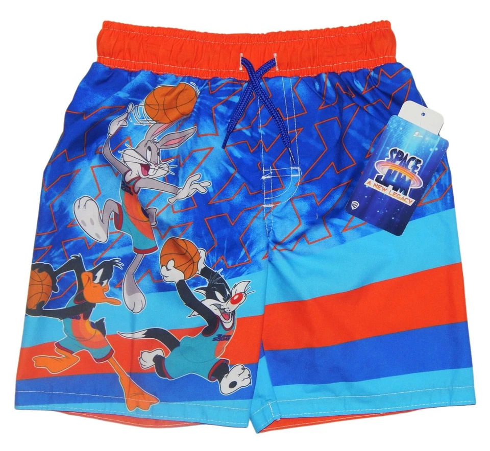 SPACE JAM 2 BUGS DAFFY UPF-50+ Bathing Suit Swim Trunks Boys Sz. 4, 5-6 or 7 $25 - Image 1 of 1