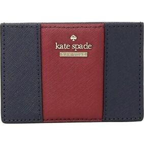 Kate Spade New York Cameron Street Racing Stripe Card Holder Blazer Blue/Red NWT