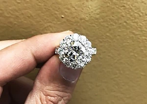 4.25 CT Round Brilliant GIA Certified Platinum Halo Diamond Engagement Ring - Picture 1 of 1
