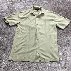 Montage Collection Button Up Shirt Mens Medium Light Green Short Sleeve Collared - Picture 1 of 10