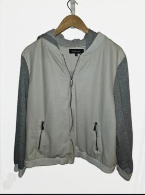 New Look Jacket Plus Size 2X White and Gray Long Sleeve Full Zip Pockets - Image 1 of 4