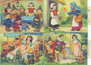 Allen's 1950's peter pan Snow White 4 collector card series issued with tin