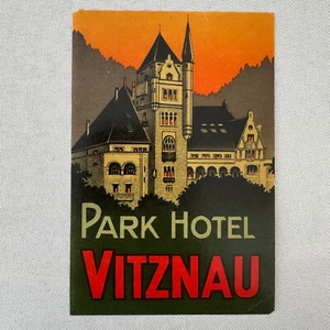 Vintage Hotel Travel Luggage Label Park Hotel Vitznau - Picture 1 of 6