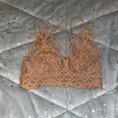 Free People One Small Dark Pink/light Rust Colored Bralette - Image 1 of 4