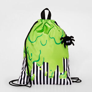 Cat & Jack Girls Boys Kids Slime Print Halloween Cinch Backpack Bag Accessory