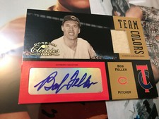 BOB FELLER AUTO /100 2004 DONRUSS CLASSICS SIGNATURE TEAM COLORS autograph 