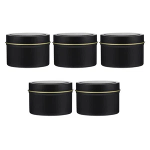 5pcs Jars Candle Making Candle Jar Round Iron Tins Slip- On Lids Travel Tins - Picture 1 of 12