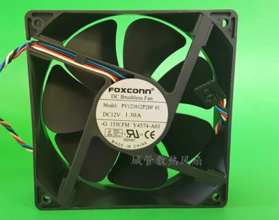 1 PCS FOXCONN Fan PV123812P2BF 01  DC12V 1.30A 12CM  12038 For DELL 4 wire 5 pin - Image 1 of 2