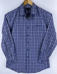 New JF J.Ferrar Mens Blue White Slim Fit Long Sleeve Button Up Shirt XL - Picture 1 of 5