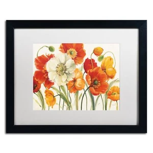 Trademark Fine Art ' Poppies Melody I ' White Matted Black Frame by Lisa Audi... - Picture 1 of 7