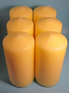New Set Of 6 Ivory Pillar Candles Unscented 3X6 Inches - Picture 1 of 3