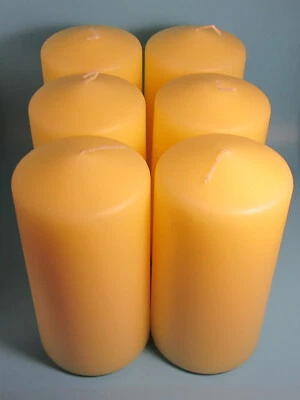 New Set Of 6 Ivory Pillar Candles Unscented  3X6 Inches - Image 1 of 3