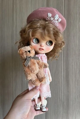 Blythe Doll Clothes -- Cute Retro Kids Wear Style Pink Outfits Set (OOAK) - Image 1 of 4